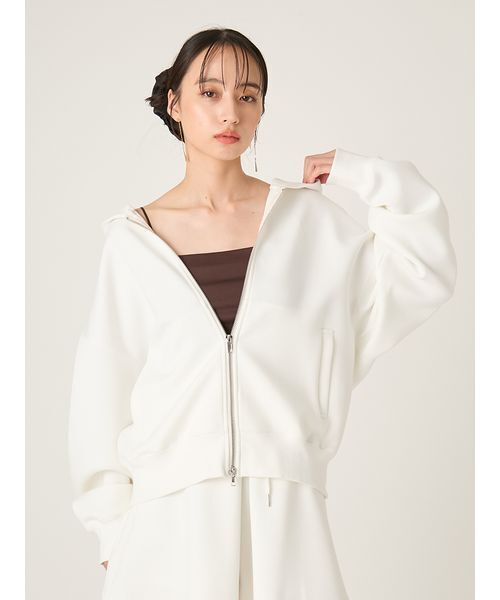 FRAY I.D(フレイアイディー)の「ダンボールジップアップパーカー(パーカー・レディース・グレー/ホワイト/ピンク・F)」の8枚目の写真