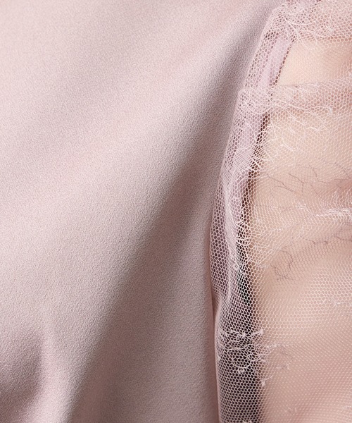 AIMER（エメ）の「サテンレースギャザースリーブフレアパーティードレス　結婚式　お呼ばれ　ドレス　20代 30代（ドレス・レディース・ネイビー/ピンク/サックスブルー・MEDIUM）」の13枚目の写真