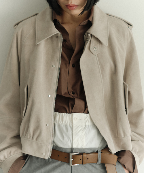 JOURNAL STANDARD（ジャーナルスタンダード）の「別注【Ayumi.Hamamoto×JOURNALSTANDARD】A/H Goat Suede Flight BZ（ブルゾン・レディース・ベージュ・FREE）」の5枚目の写真