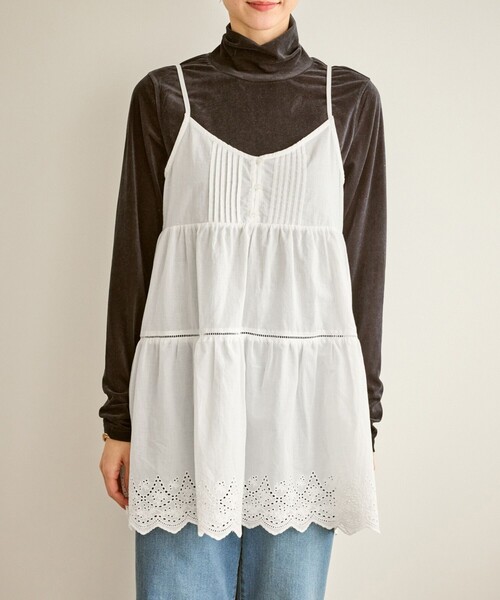 ROPE' PICNIC（ロペピクニック）の「Vネックティアードレースビスチェ（キャミソール・レディース・ホワイト・FREE）」の11枚目の写真