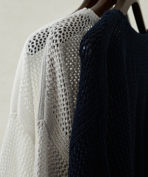 PUAL CE CIN(ピュアルセシン)の「【@sein___000企画】メッシュ編みニットプルオーバー(ニット/セーター・レディース・オフホワイト/グレー/ネイビー・FREE)」の5枚目の写真