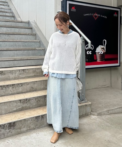 PUAL CE CIN(ピュアルセシン)の「【@sein___000企画】メッシュ編みニットプルオーバー(ニット/セーター・レディース・オフホワイト/グレー/ネイビー・FREE)」の10枚目の写真