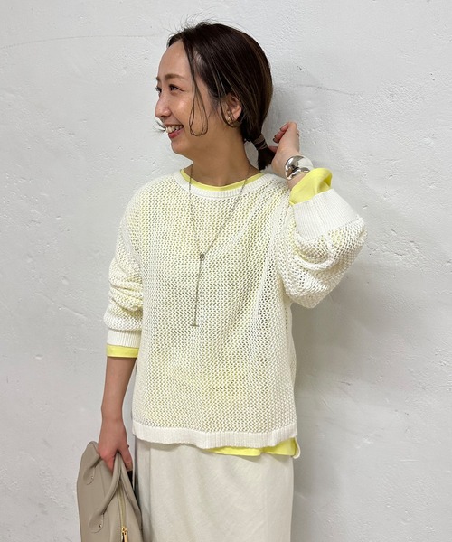 PUAL CE CIN(ピュアルセシン)の「【@sein___000企画】メッシュ編みニットプルオーバー(ニット/セーター・レディース・オフホワイト/グレー/ネイビー・FREE)」の7枚目の写真