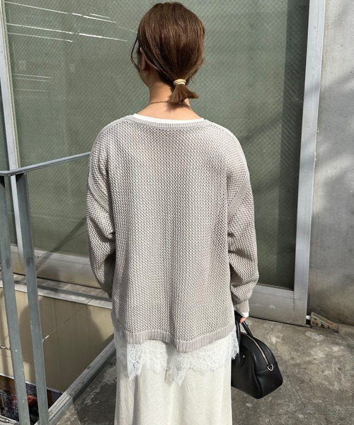 PUAL CE CIN(ピュアルセシン)の「【@sein___000企画】メッシュ編みニットプルオーバー(ニット/セーター・レディース・オフホワイト/グレー/ネイビー・FREE)」の15枚目の写真
