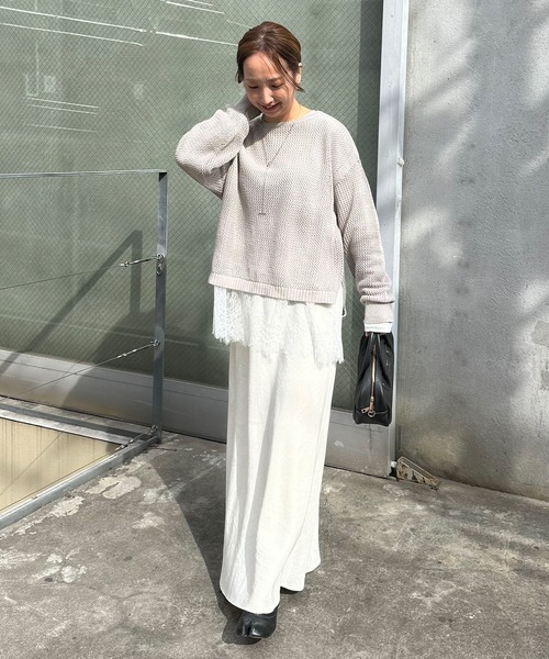 PUAL CE CIN(ピュアルセシン)の「【@sein___000企画】メッシュ編みニットプルオーバー(ニット/セーター・レディース・オフホワイト/グレー/ネイビー・FREE)」の16枚目の写真