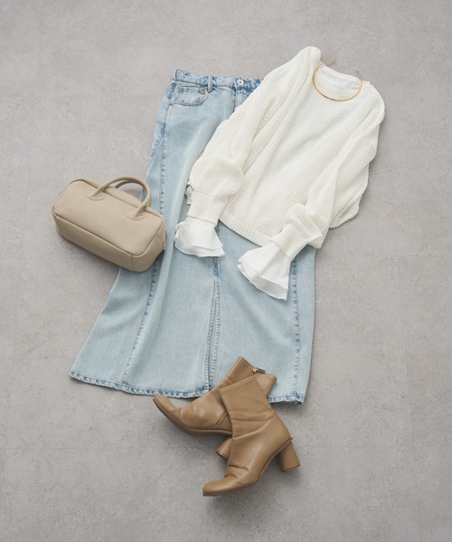 PUAL CE CIN(ピュアルセシン)の「【@sein___000企画】メッシュ編みニットプルオーバー(ニット/セーター・レディース・オフホワイト/グレー/ネイビー・FREE)」の6枚目の写真