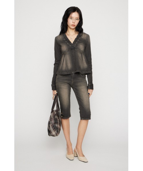 LAGUA GEM(ラグアジェム)の「EYELET POINT DENIM チュニック(チュニック・レディース・ブラック/ブルー・SMALL/MEDIUM)」の14枚目の写真