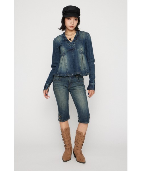 LAGUA GEM(ラグアジェム)の「EYELET POINT DENIM チュニック(チュニック・レディース・ブラック/ブルー・SMALL/MEDIUM)」の5枚目の写真