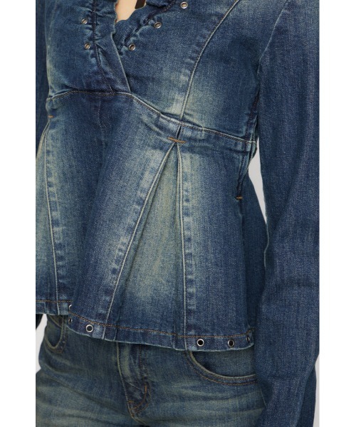 LAGUA GEM(ラグアジェム)の「EYELET POINT DENIM チュニック(チュニック・レディース・ブラック/ブルー・SMALL/MEDIUM)」の9枚目の写真