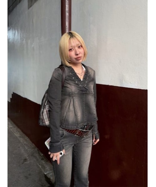 LAGUA GEM(ラグアジェム)の「EYELET POINT DENIM チュニック(チュニック・レディース・ブラック/ブルー・SMALL/MEDIUM)」の19枚目の写真