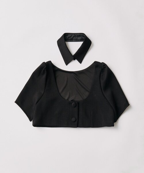 OLIVE des OLIVE（オリーブデオリーブ）の「【インフルエンサー企画】miko collar short tops（シャツ/ブラウス・レディース・ピンク/ブラック・FREE）」の6枚目の写真