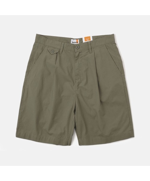 Timberland(ティンバーランド)の「ポプリン プリーテッド チノ ショーツ メンズ(チノパンツ・メンズ・カーキ・30inch/32inch/34inch/36inch/38inch)」の1枚目の写真