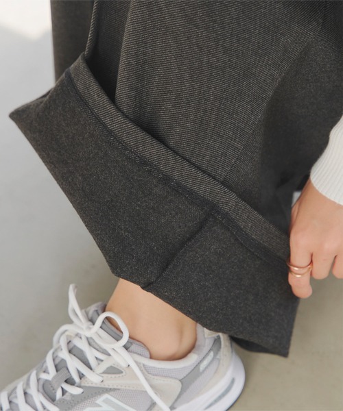 KOBE LETTUCE（コウベレタス）の「[ 裏起毛 ] フェイクウールワイドパンツ（その他パンツ・レディース・チャコール/ブラウン・M）」の8枚目の写真