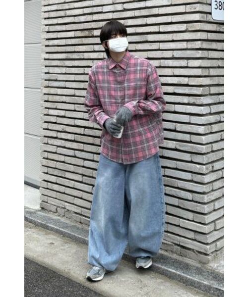 BASEMOMENT(ベースモーメント)の「フランネルチェックシャツピンク(シャツ/ブラウス・レディース・その他・SMALL/MEDIUM/LARGE)」の3枚目の写真