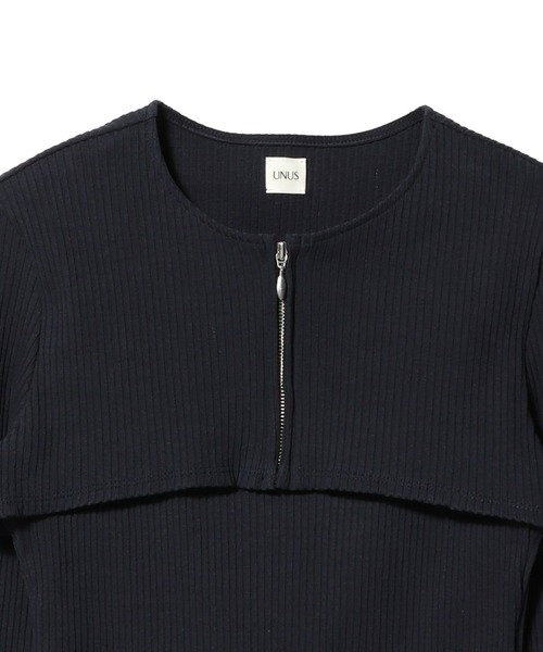 UNUS(ユナス)の「UNUS / Layered Set Tops(Tシャツ/カットソー・レディース・ネイビー・FREE)」の3枚目の写真