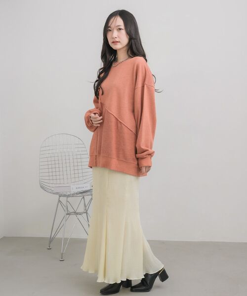 RETRO GIRL(レトロガール)の「シアープリーツナローSK(スカート・レディース・ブラック/アイボリー/ブラック系その他/ブラウン系その他・FREE)」の8枚目の写真