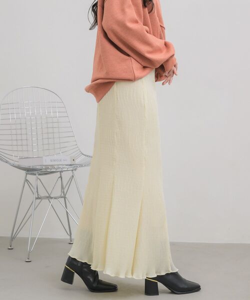 RETRO GIRL(レトロガール)の「シアープリーツナローSK(スカート・レディース・ブラック/アイボリー/ブラック系その他/ブラウン系その他・FREE)」の10枚目の写真