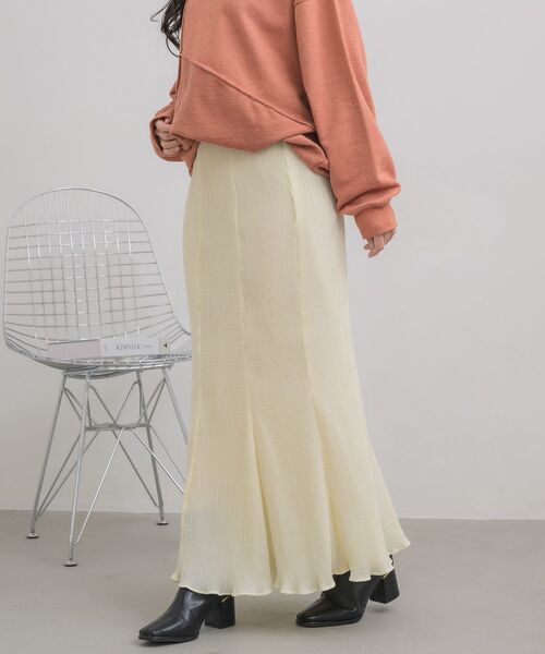 RETRO GIRL(レトロガール)の「シアープリーツナローSK(スカート・レディース・ブラック/アイボリー/ブラック系その他/ブラウン系その他・FREE)」の12枚目の写真