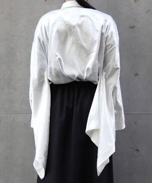 REZEN(リゼン)の「梅×竹ジャガード和袖シャツ(シャツ/ブラウス・メンズ・ブルーパープル/ライトグレー・MEDIUM/LARGE)」の14枚目の写真