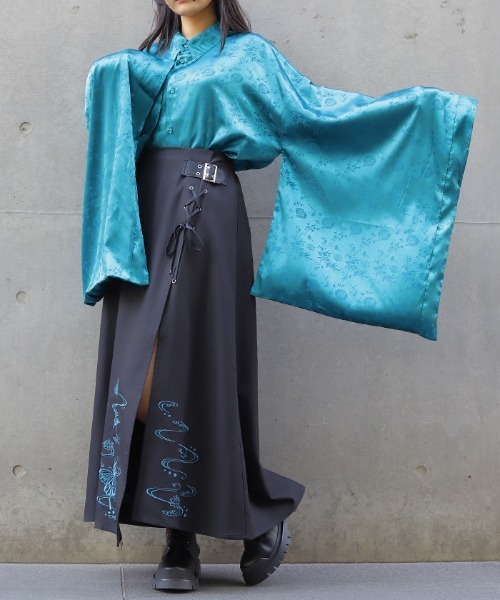 REZEN(リゼン)の「梅×竹ジャガード和袖シャツ(シャツ/ブラウス・メンズ・ブルーパープル/ライトグレー・MEDIUM/LARGE)」の20枚目の写真
