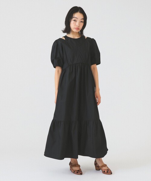 Ray BEAMS（レイビームス）の「【8/6 再値下げ】ショルダー スリット ワンピース（ワンピース・レディース・ブラック/ダークブラウン・0/1）」の5枚目の写真