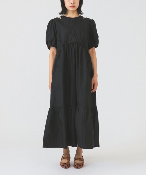Ray BEAMS（レイビームス）の「【8/6 再値下げ】ショルダー スリット ワンピース（ワンピース・レディース・ブラック/ダークブラウン・0/1）」の8枚目の写真