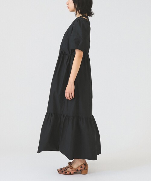 Ray BEAMS（レイビームス）の「【8/6 再値下げ】ショルダー スリット ワンピース（ワンピース・レディース・ブラック/ダークブラウン・0/1）」の9枚目の写真