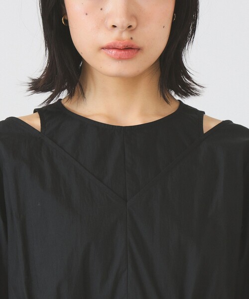 Ray BEAMS（レイビームス）の「【8/6 再値下げ】ショルダー スリット ワンピース（ワンピース・レディース・ブラック/ダークブラウン・0/1）」の11枚目の写真