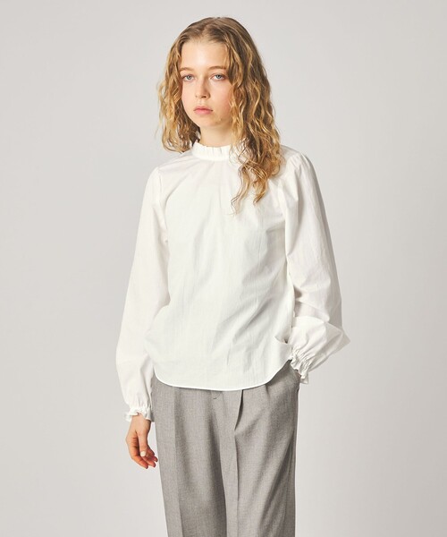 Steven Alan（スティーブンアラン）の「＜Steven Alan＞コットン バックオープン フリル ブラウス（シャツ/ブラウス・レディース・ナチュラル/オフホワイト/ケリーグリーン・M/S）」の2枚目の写真