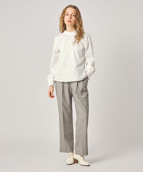 Steven Alan(スティーブンアラン)の「<Steven Alan>コットン バックオープン フリル ブラウス(シャツ/ブラウス・レディース・ナチュラル/オフホワイト/ケリーグリーン・M/S)」の8枚目の写真