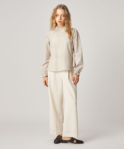 Steven Alan(スティーブンアラン)の「<Steven Alan>コットン バックオープン フリル ブラウス(シャツ/ブラウス・レディース・ナチュラル/オフホワイト/ケリーグリーン・M/S)」の9枚目の写真