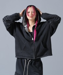 トップス Danke Schon 26SS ACID WASH MESH HOODIE DankeSchon/ダンケシェーン/ACID WASH MESH HOODIE（パーカー）｜DANKE