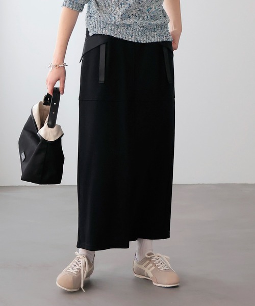 Jines（ジネス）の「ポンチバッグフレアスカート（スカート・レディース・ブラック/ホワイト・38）」の2枚目の写真