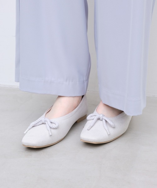 Launa lea(ラウナレア)の「【26春夏新作】ロープリボンスクエアトゥバレエシューズ(B7102A)(バレエシューズ・レディース・イエロー/ピンク/ブラック/ライトベージュ/グレー・22.5cm/23.0cm/23.5cm/24.0cm/24.5cm/22.0cm/25.0cm)」の9枚目の写真