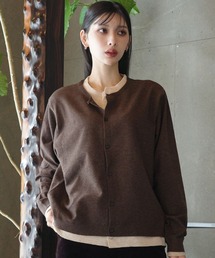 skoool（スクール）の「配色レイヤードニットカーディガン／クルーネック仕様 × デイリー軽量ニット（カーディガン/ボレロ）」