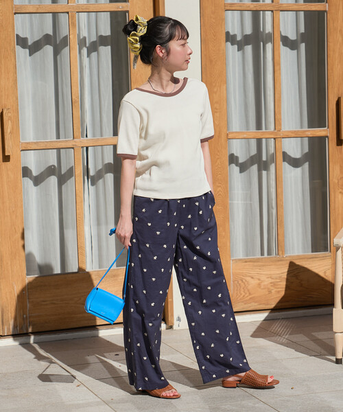 FREAK'S STORE(フリークスストア)の「インド 小花刺繍 イージーパンツ<セットアップ対応>(その他パンツ・レディース・ネイビー/オフホワイト/ブラック・SMALL/MEDIUM)」の12枚目の写真