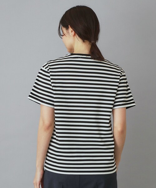 DRESSTERIOR(ドレステリア)の「【接触冷感/抗菌防臭/消臭】アイスクリアコットンBonsoirロゴボーダーTシャツ(Tシャツ/カットソー・レディース・ブラック系2・38/36/34)」の15枚目の写真