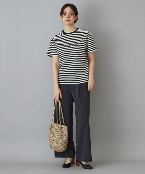 DRESSTERIOR(ドレステリア)の「【接触冷感/抗菌防臭/消臭】アイスクリアコットンBonsoirロゴボーダーTシャツ(Tシャツ/カットソー・レディース・ブラック系2・38/36/34)」の16枚目の写真