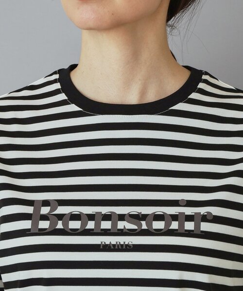 DRESSTERIOR(ドレステリア)の「【接触冷感/抗菌防臭/消臭】アイスクリアコットンBonsoirロゴボーダーTシャツ(Tシャツ/カットソー・レディース・ブラック系2・38/36/34)」の17枚目の写真
