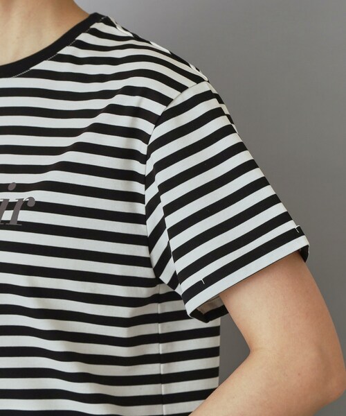 DRESSTERIOR(ドレステリア)の「【接触冷感/抗菌防臭/消臭】アイスクリアコットンBonsoirロゴボーダーTシャツ(Tシャツ/カットソー・レディース・ブラック系2・38/36/34)」の18枚目の写真