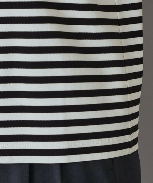 DRESSTERIOR(ドレステリア)の「【接触冷感/抗菌防臭/消臭】アイスクリアコットンBonsoirロゴボーダーTシャツ(Tシャツ/カットソー・レディース・ブラック系2・38/36/34)」の19枚目の写真