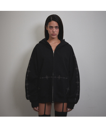 Stud Line Hood Zip-up (BLACK)