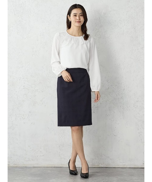 Perfect Suit FActory(パーフェクトスーツファクトリー)の「ギャザーレースブラウス オフホワイト/ブラック(Tシャツ/カットソー・レディース・オフホワイト・S/M)」の9枚目の写真