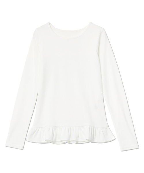 KOBE LETTUCE(コウベレタス)の「フリルヘムロンT(Tシャツ/カットソー・レディース・ブラック/グレー/オフホワイト・M)」の6枚目の写真