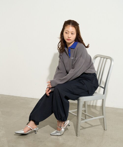 B-DAY STORE(ビーデイストア)の「【B-DAY STORE】バイカラーポロニット(ニット/セーター・レディース・ブルー/グレー・0)」の9枚目の写真