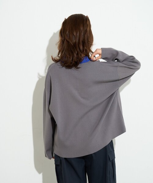 B-DAY STORE(ビーデイストア)の「【B-DAY STORE】バイカラーポロニット(ニット/セーター・レディース・ブルー/グレー・0)」の14枚目の写真