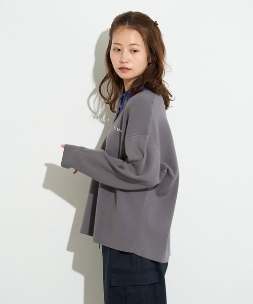 B-DAY STORE(ビーデイストア)の「【B-DAY STORE】バイカラーポロニット(ニット/セーター・レディース・ブルー/グレー・0)」の15枚目の写真
