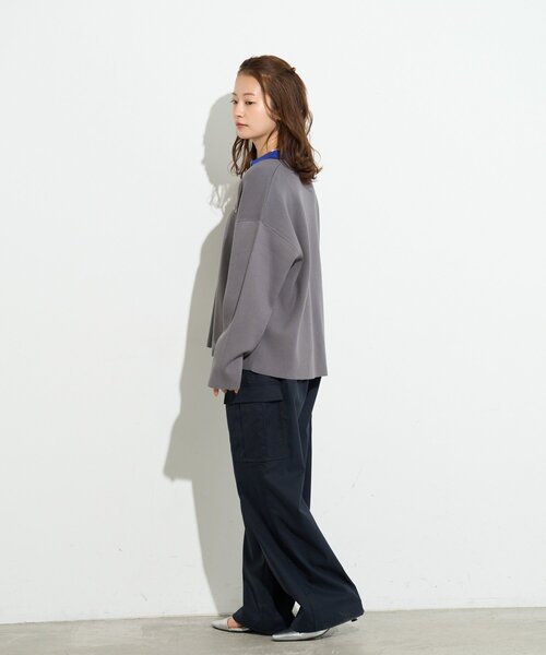 B-DAY STORE(ビーデイストア)の「【B-DAY STORE】バイカラーポロニット(ニット/セーター・レディース・ブルー/グレー・0)」の16枚目の写真