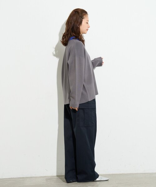 B-DAY STORE(ビーデイストア)の「【B-DAY STORE】バイカラーポロニット(ニット/セーター・レディース・ブルー/グレー・0)」の21枚目の写真