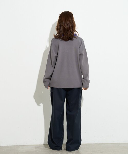 B-DAY STORE(ビーデイストア)の「【B-DAY STORE】バイカラーポロニット(ニット/セーター・レディース・ブルー/グレー・0)」の22枚目の写真